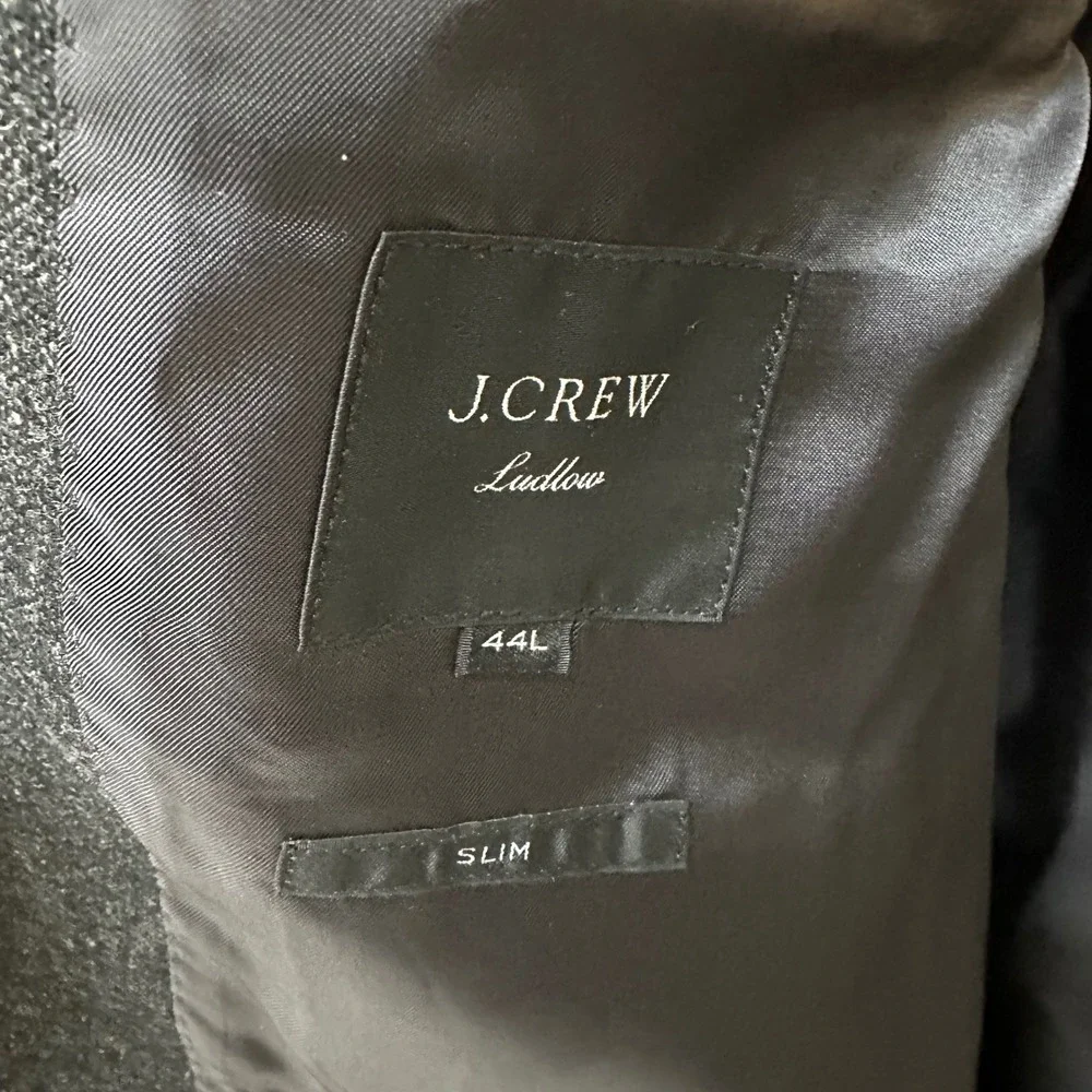 J.Crew Ludlow Slim Blazer 44L Charcoal Grey Abraham Moon Wool Suit Jacket